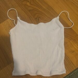 White Ribbed Women's Top